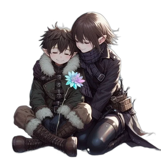 flower, weapon, jacket, staff transparent PNG cut-out