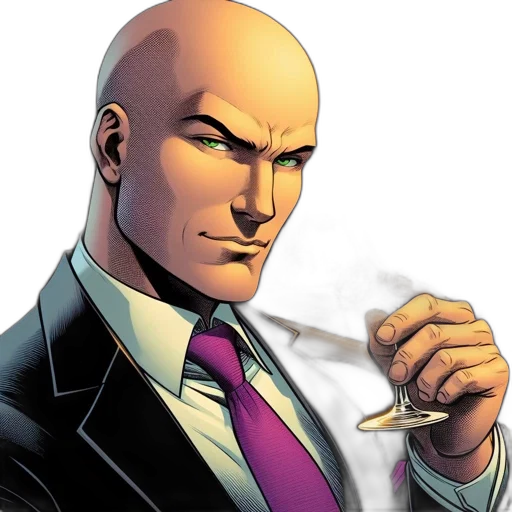 comic book art, concept art, bald, man transparent PNG cut-out