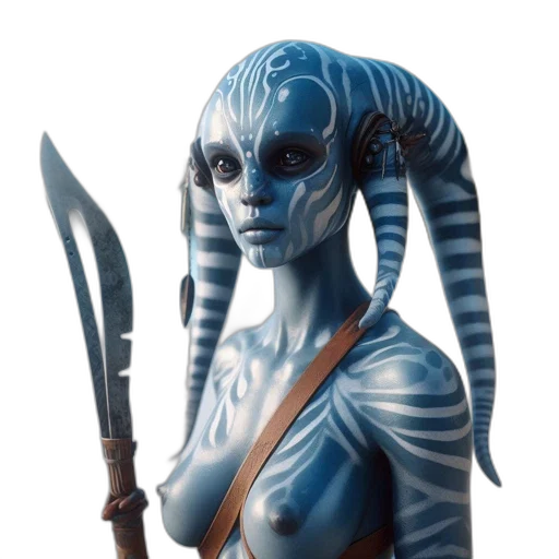 staff, creature, mask, fantasy art transparent PNG cut-out