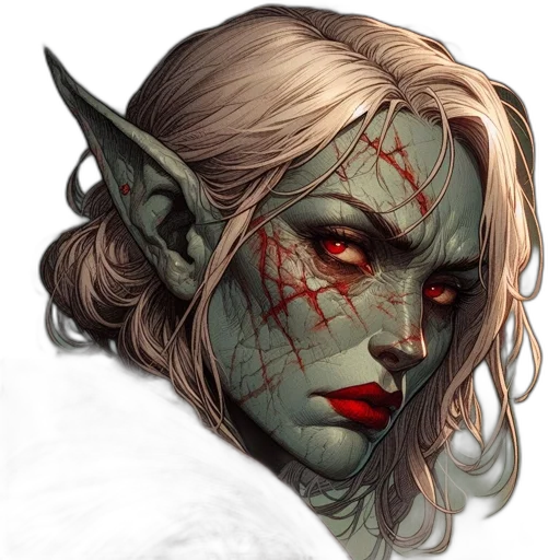 face, fantasy art, concept art, comic book art transparent PNG cut-out