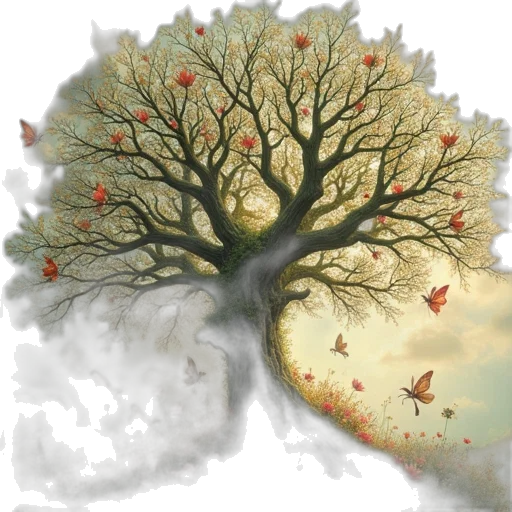 tree, crown, photorealistic, watercolor transparent PNG cut-out
