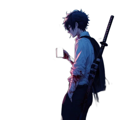 weapon, jacket, sword, staff transparent PNG cut-out