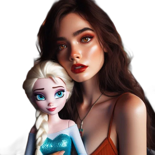 dress, face, fantasy art, cartoon transparent PNG cut-out