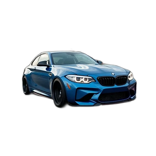 car, 3d render, photorealistic, blue transparent PNG cut-out