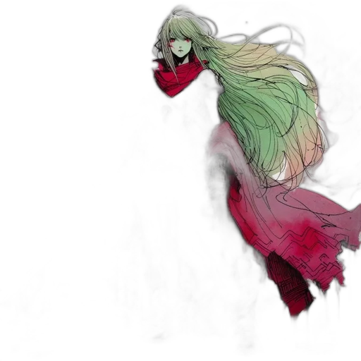 creature, dress, mask, hair transparent PNG cut-out