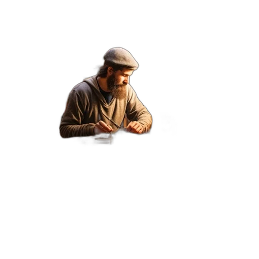 hat, staff, jewelry, face transparent PNG cut-out