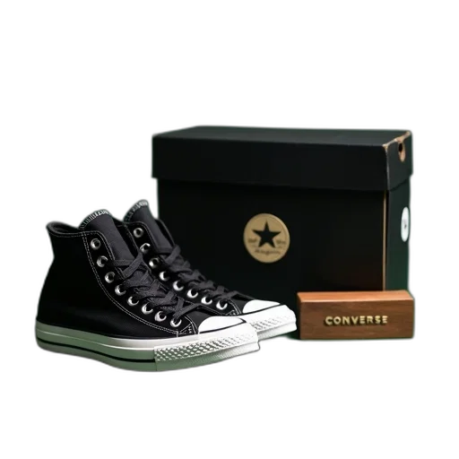 shoes, pair, black, high-top transparent PNG cut-out