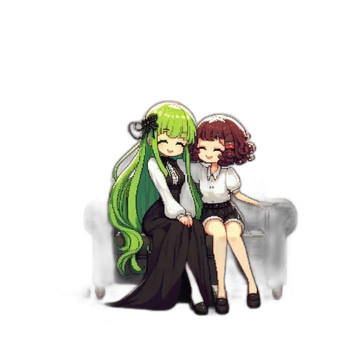 staff, pixel art, anime, watercolor transparent PNG cut-out