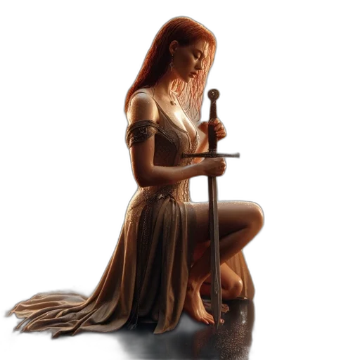 sword, dress, staff, jewelry transparent PNG cut-out