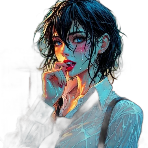 face, mask, watercolor, anime transparent PNG cut-out