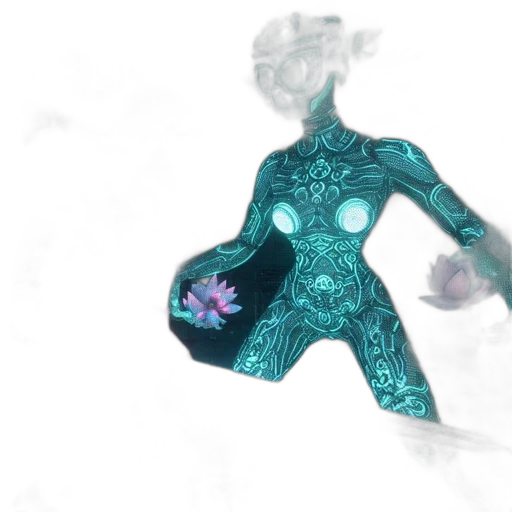 robot, mask, crown, flower transparent PNG cut-out
