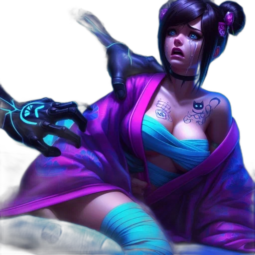 fantasy art, concept art, cyberpunk, photorealistic transparent PNG cut-out