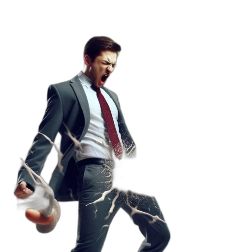 jacket, staff, weapon, robot transparent PNG cut-out