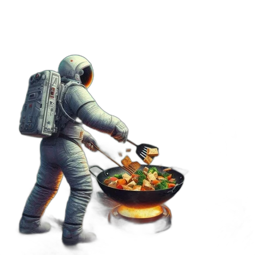 food, robot, jacket, staff transparent PNG cut-out
