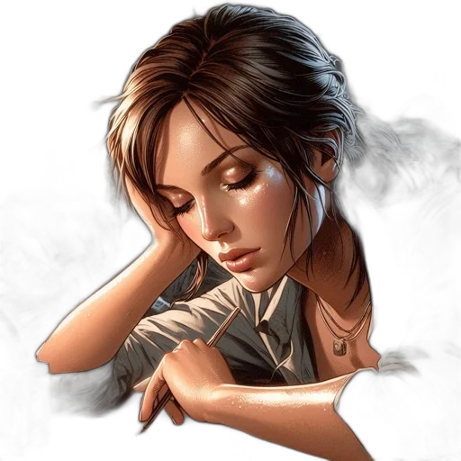 jewelry, face, staff, photorealistic transparent PNG cut-out