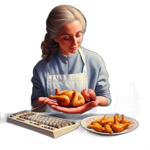 food, photorealistic, oil painting, concept art transparent PNG cut-out
