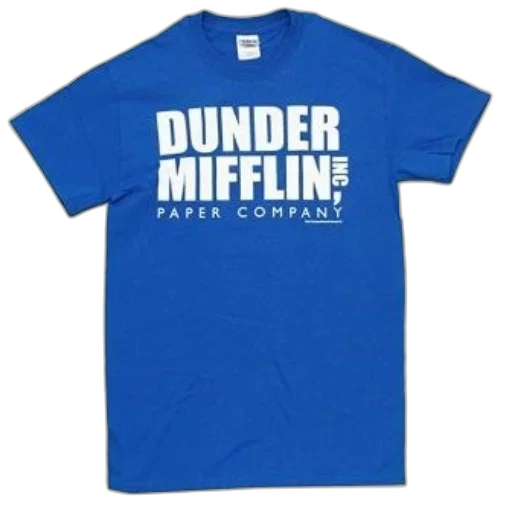 blue, t-shirt, text, dunder transparent PNG cut-out