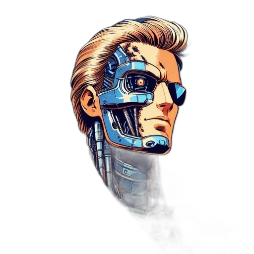 robot, mask, face, comic book art transparent PNG cut-out