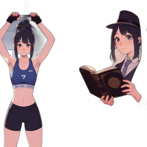 hat, weapon, staff, anime transparent PNG cut-out