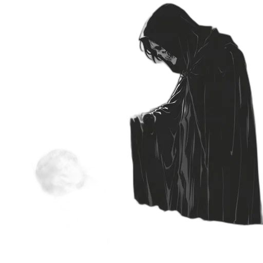 jacket, creature, mask, staff transparent PNG cut-out