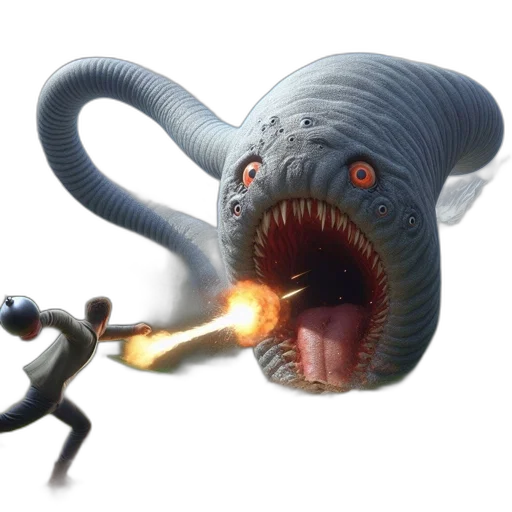 creature, animal, dragon, staff transparent PNG cut-out
