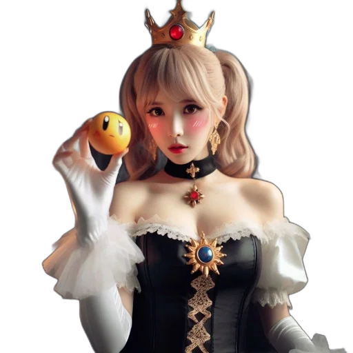 crown, dress, 3d render, concept art transparent PNG cut-out