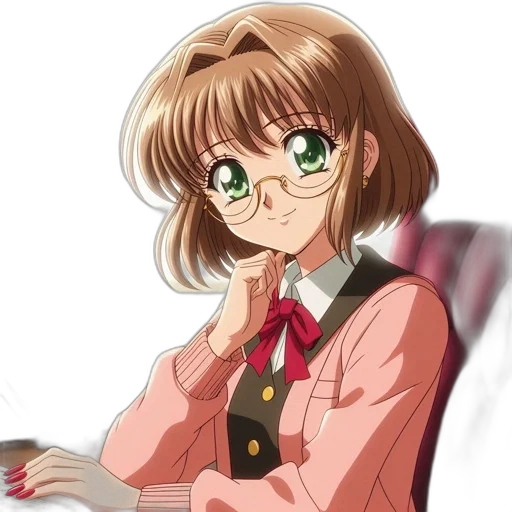staff, jacket, face, flower transparent PNG cut-out