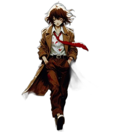 jacket, staff, concept art, anime transparent PNG cut-out