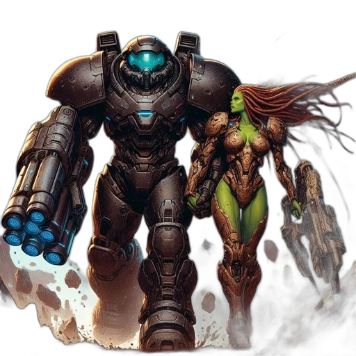 robot, weapon, concept art, fantasy art transparent PNG cut-out