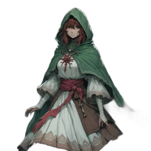 dress, staff, jacket, weapon transparent PNG cut-out