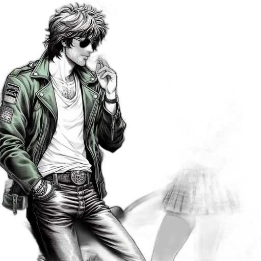 jacket, comic book art, concept art, fantasy art transparent PNG cut-out