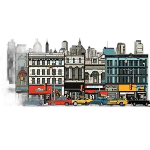 building, concept art, photorealistic, 3d render transparent PNG cut-out