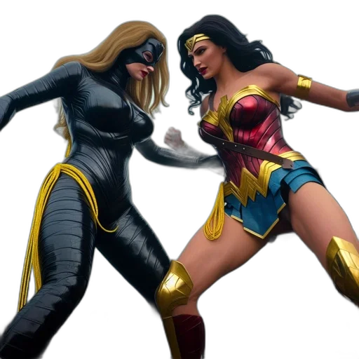 comic book art, concept art, 3d render, two transparent PNG cut-out