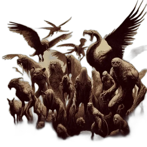 animal, concept art, fantasy art, photorealistic transparent PNG cut-out