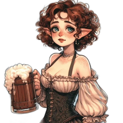 dress, staff, crown, fantasy art transparent PNG cut-out