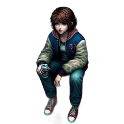 jacket, shoes, face, weapon transparent PNG cut-out