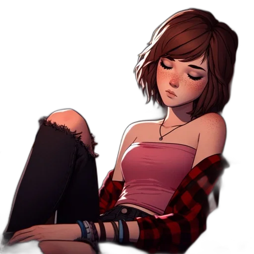 jacket, dress, face, pixel art transparent PNG cut-out