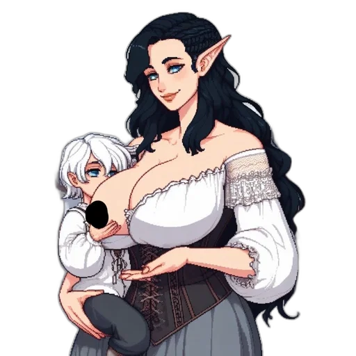 fantasy art, pixel art, concept art, watercolor transparent PNG cut-out