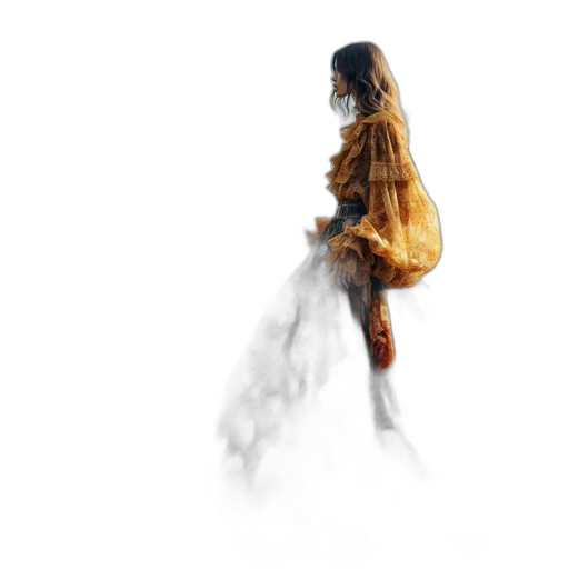 dress, jacket, hair, creature transparent PNG cut-out