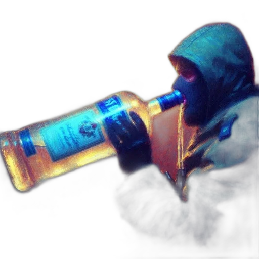 bottle, jacket, mask, weapon transparent PNG cut-out