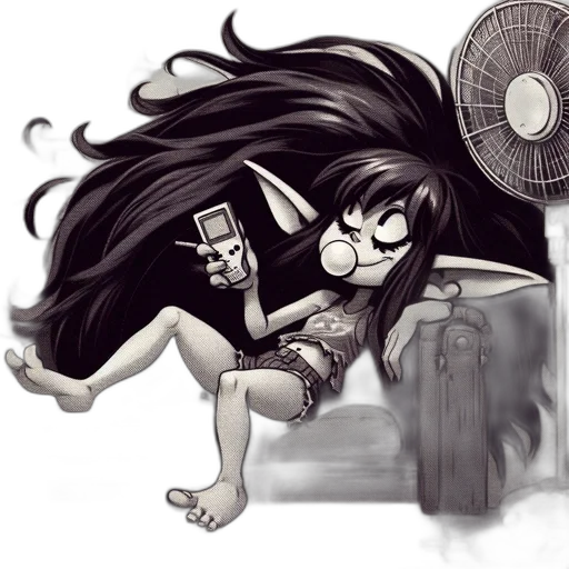 hair, comic book art, cartoon, concept art transparent PNG cut-out
