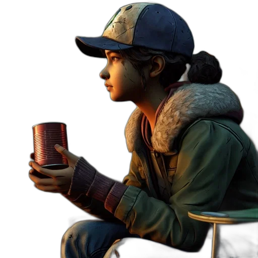 hat, jacket, bottle, face transparent PNG cut-out
