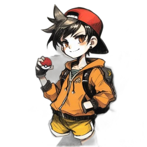 staff, hat, jacket, pixel art transparent PNG cut-out