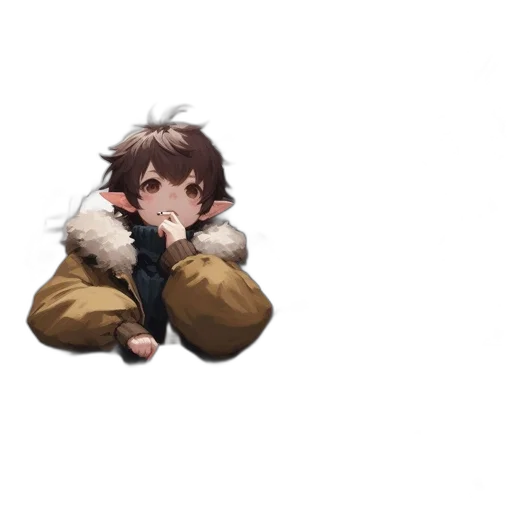 jacket, staff, weapon, creature transparent PNG cut-out