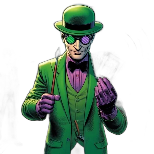 comic book art, concept art, green, green-suited transparent PNG cut-out