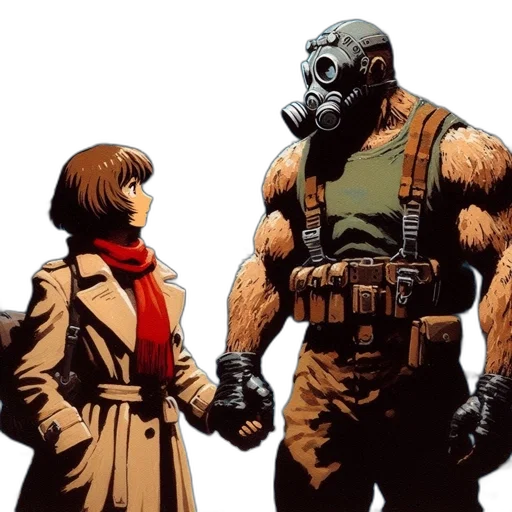 jacket, comic book art, concept art, autumnal transparent PNG cut-out