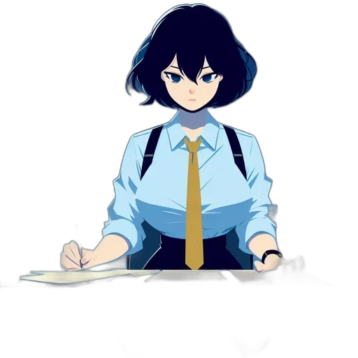 staff, jacket, face, dress transparent PNG cut-out