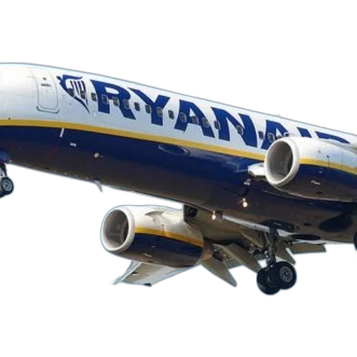 photorealistic, 3d render, ryanair, airplane transparent PNG cut-out
