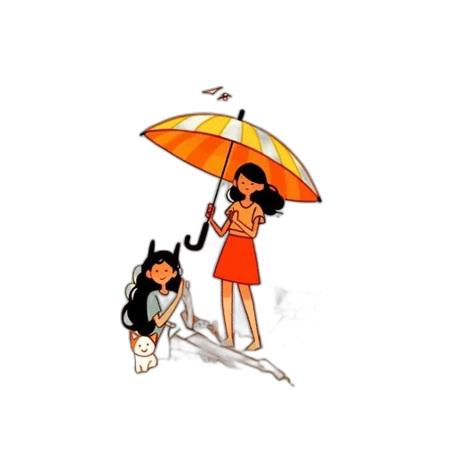 umbrella, concept art, cartoon, pixel art transparent PNG cut-out