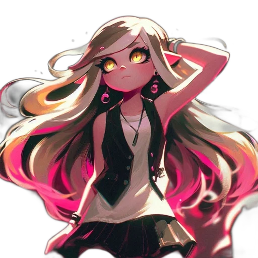 hair, staff, dress, weapon transparent PNG cut-out